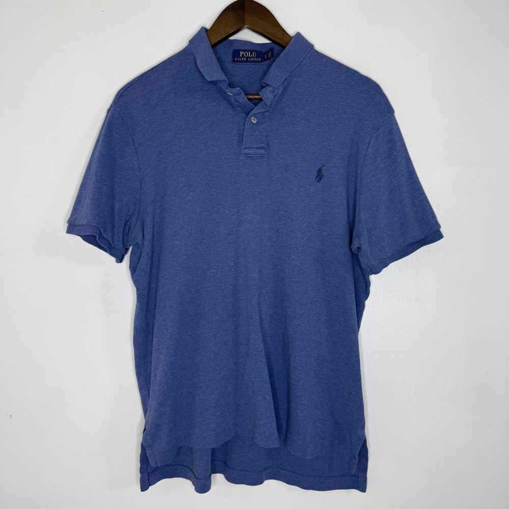 Polo Ralph Lauren Polo Shirt Mens Large Blue Classic Fit Short Sleeve Cotton